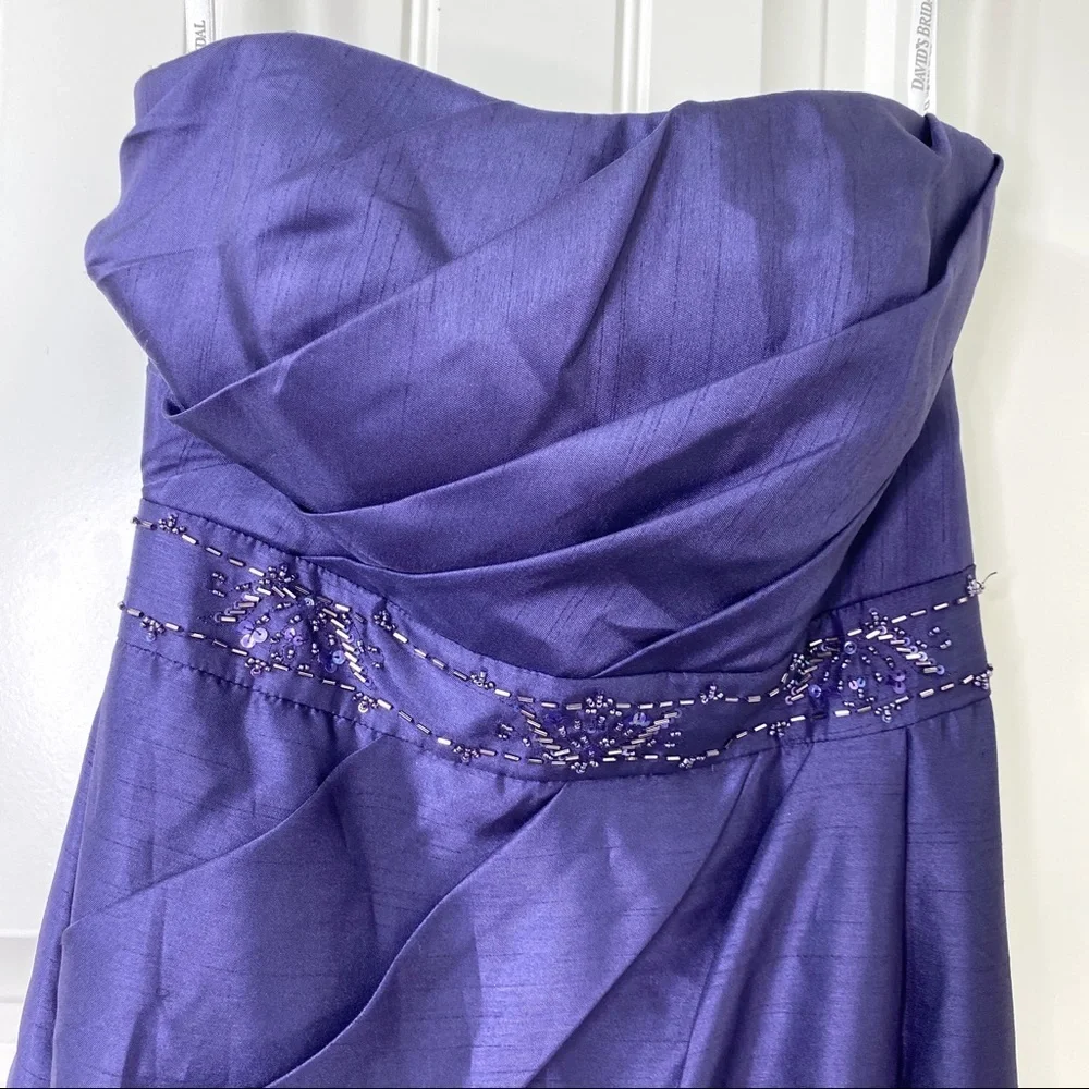 David's Bridal Lapis Strapless Maxi Gown Dress 2 - Picture 3 of 8